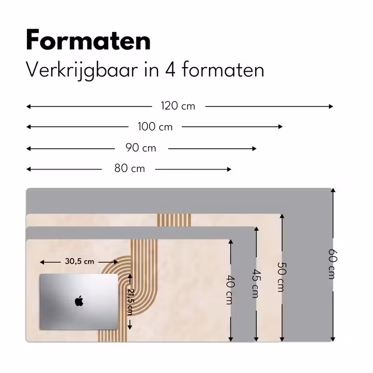 Bureau onderlegger - Symmetrische bocht - Koperkleurig — 7