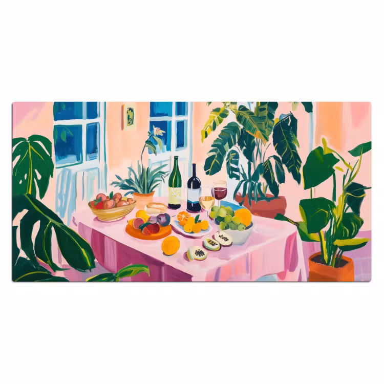 Bureau onderlegger - Tafel - Wijn - Fruit — 1