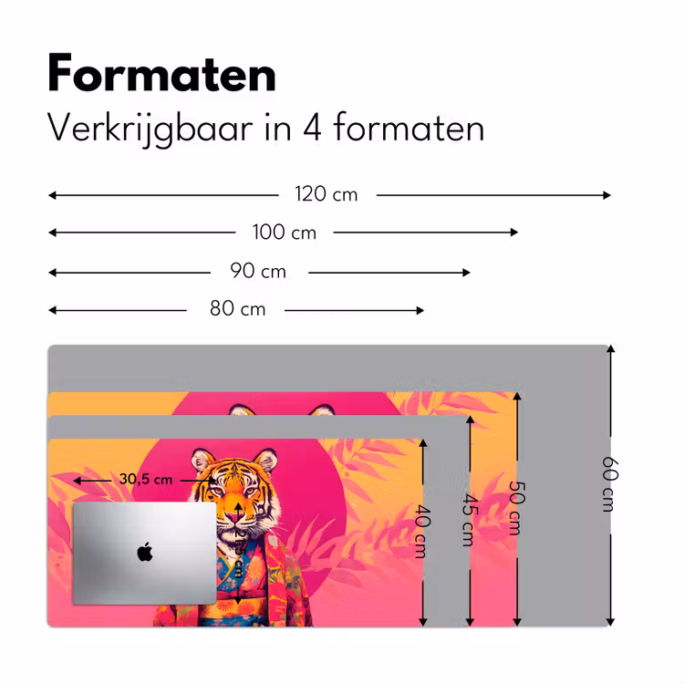 Bureau onderlegger - Tijger - Kimono - Planten - Roze — 7
