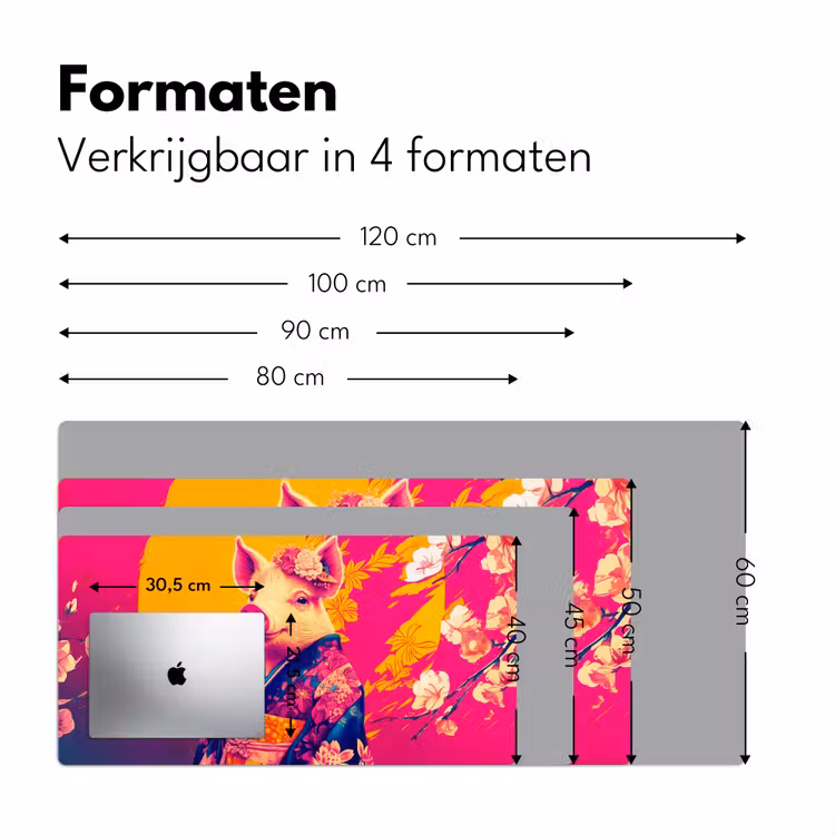 Bureau onderlegger - Varken - Bloemkroon - Kimono - Abstract — 7