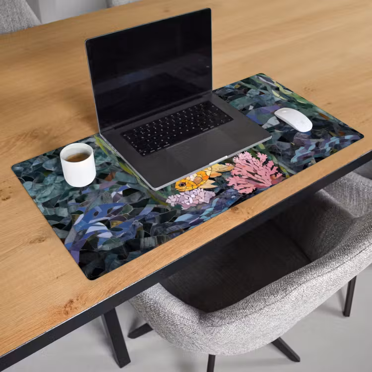 Bureau onderlegger - Vissen - Koraal - Zee - Mozaïek — 2
