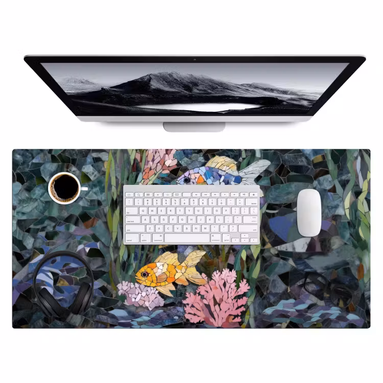 Bureau onderlegger - Vissen - Koraal - Zee - Mozaïek — 3