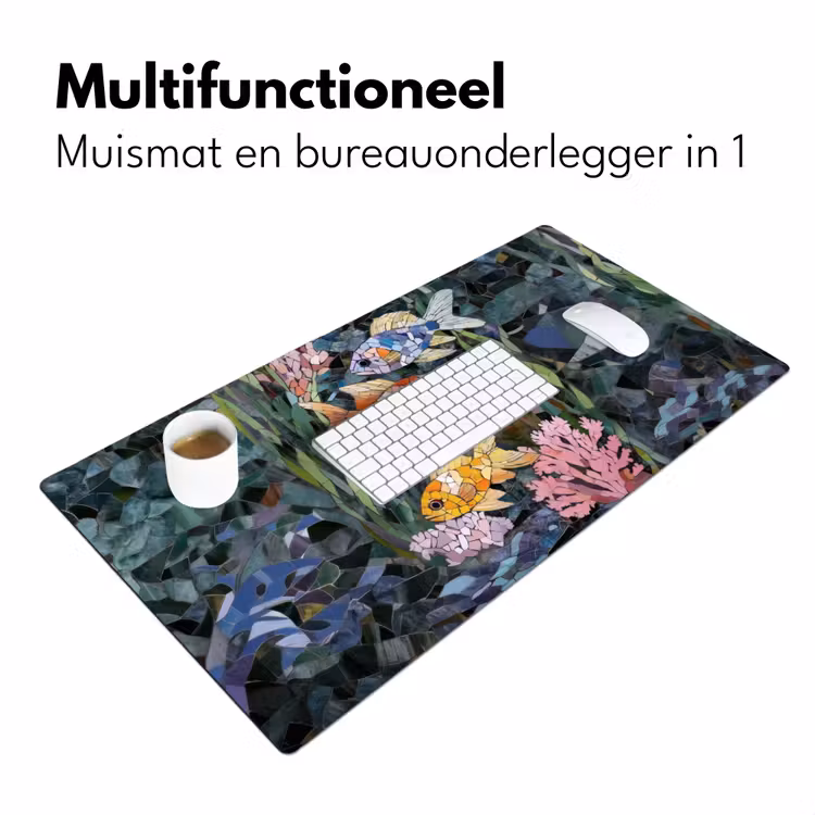 Bureau onderlegger - Vissen - Koraal - Zee - Mozaïek — 6