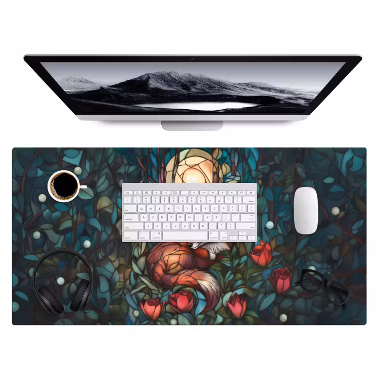 Bureau onderlegger - Vos - Mozaïek - Bos - Maan — 3