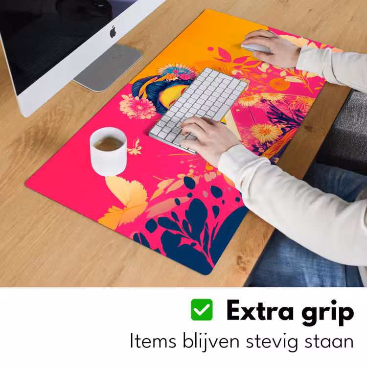 Bureau onderlegger - Vrouw - Zonnebril - Abstract - Oranje — 5