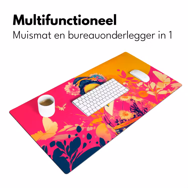Bureau onderlegger - Vrouw - Zonnebril - Abstract - Oranje — 6