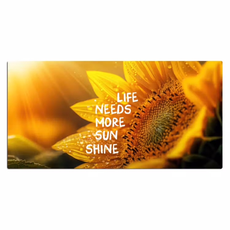 Bureau onderlegger - Zonnebloem - Close up - Geel - Quote — 1
