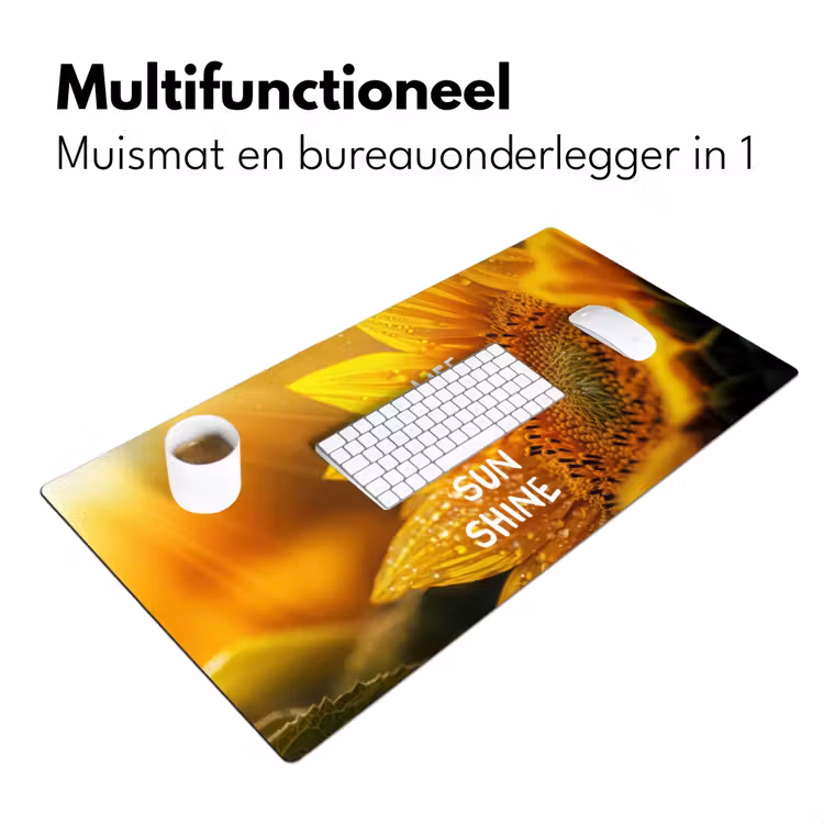 Bureau onderlegger - Zonnebloem - Close up - Geel - Quote — 6