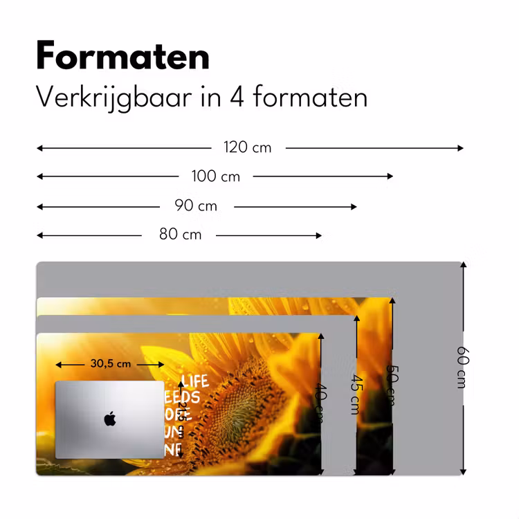 Bureau onderlegger - Zonnebloem - Close up - Geel - Quote — 7