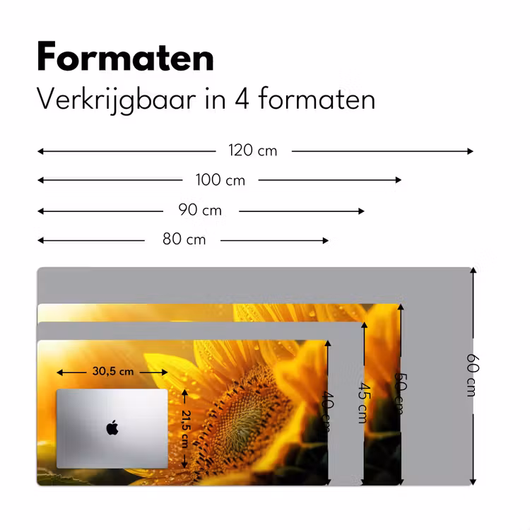 Bureau onderlegger - Zonnebloem - Dauwdruppels - Geel - Zonlicht — 7