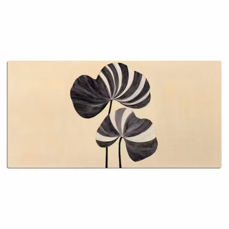 Bureau onderlegger - Zwart - Bladeren - Strepen - Minimalistisch — 1