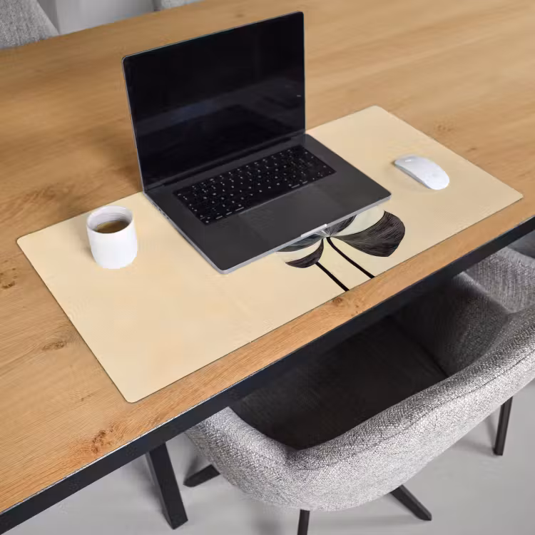 Bureau onderlegger - Zwart - Bladeren - Strepen - Minimalistisch — 2