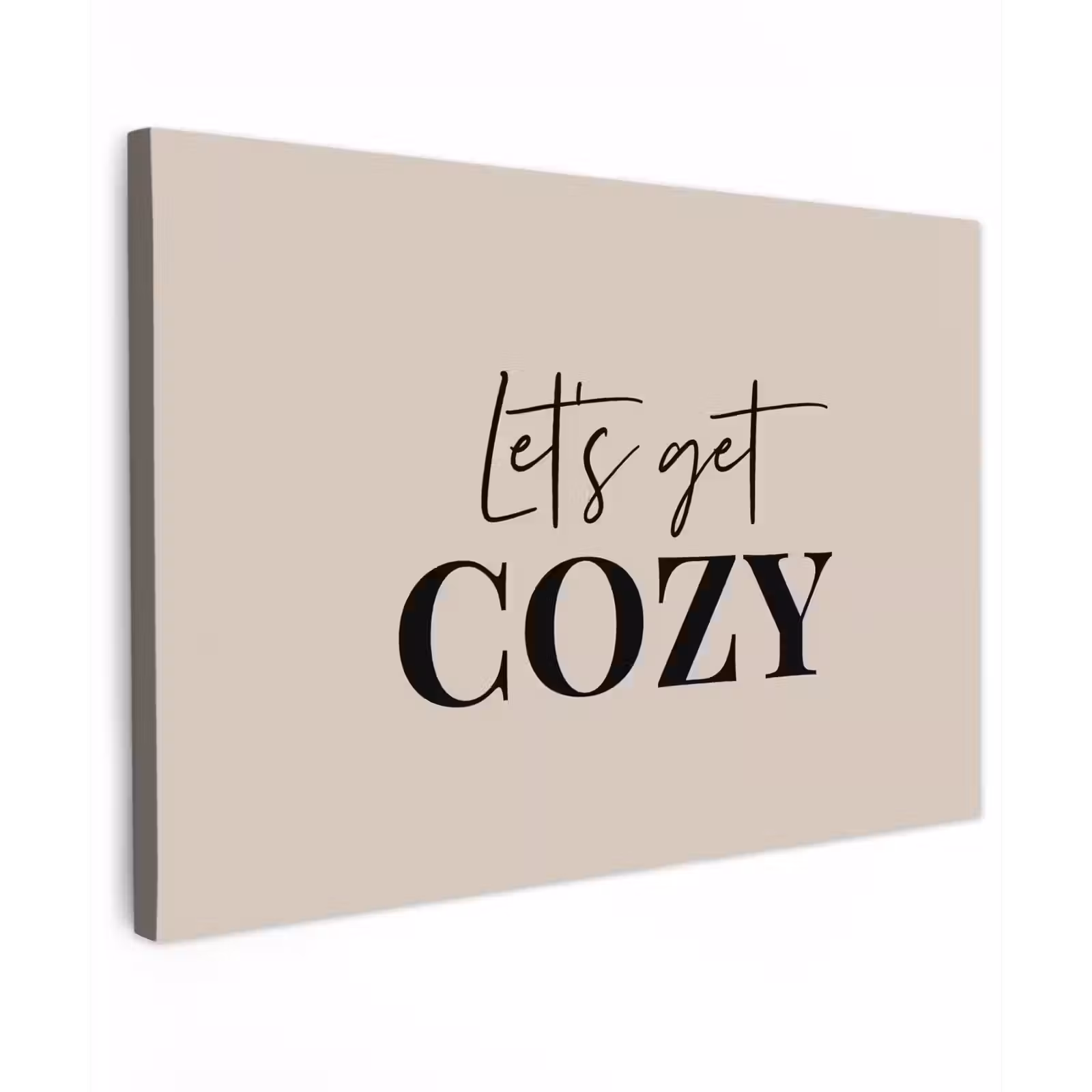 Canvas schilderij - Beige - Winter - Quote - Cozy — 1