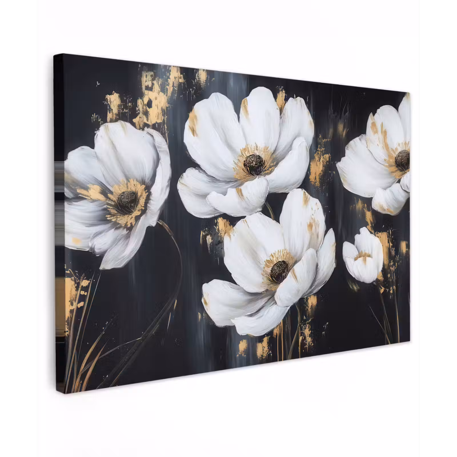 Canvas schilderij - Bloemen - Wit - Abstract — 1