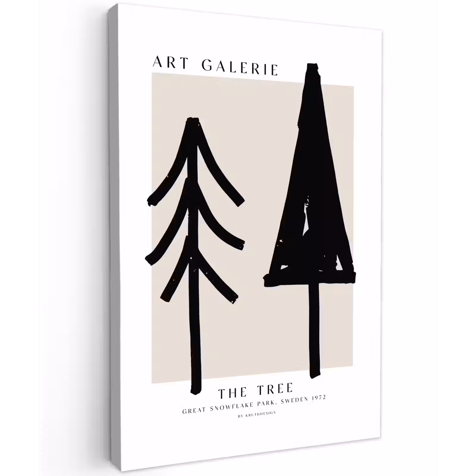 Canvas schilderij - Bomen - Kerst - Zwart - Feest — 1