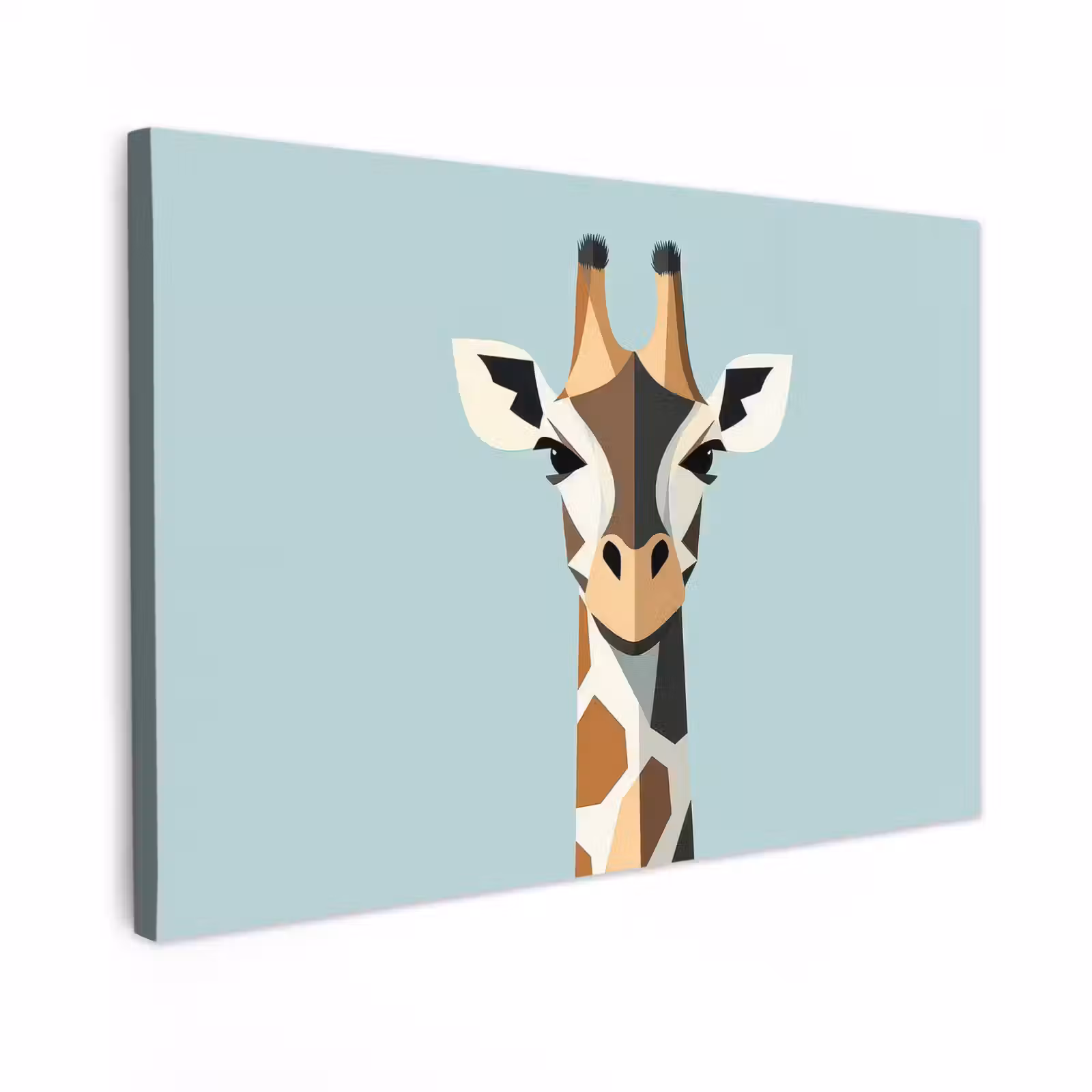 Canvas schilderij - Giraffe - Illustratie - Bruin - Minimalistisch — 1