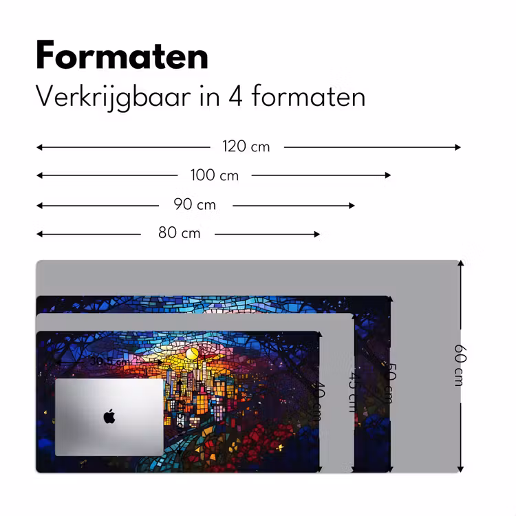 Bureau onderlegger - Stad - Maan - Mozaïek - Kleurrijk — 7