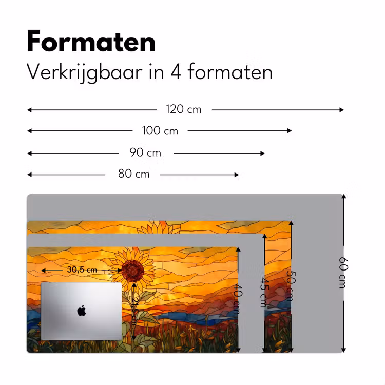 Bureau onderlegger - Zonnebloem - Mozaïek - Zonsondergang - Geel — 7