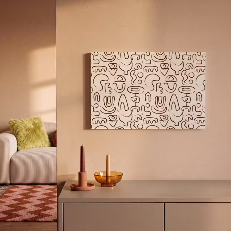 Canvas schilderij - Abstract - Beige - Patroon - Donkerbruin — 1