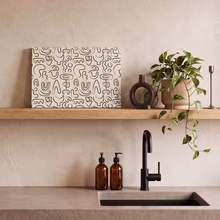 Canvas schilderij - Abstract - Beige - Patroon - Donkerbruin — 2