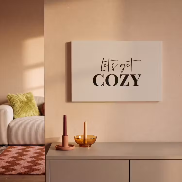 Canvas schilderij - Beige - Winter - Quote - Cozy — 2