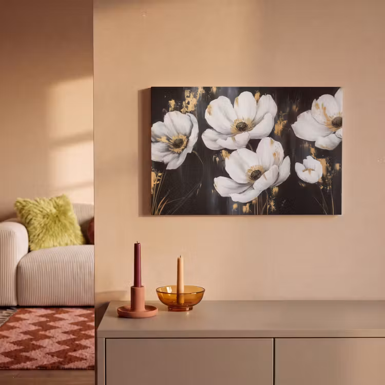 Canvas schilderij - Bloemen - Wit - Abstract — 2
