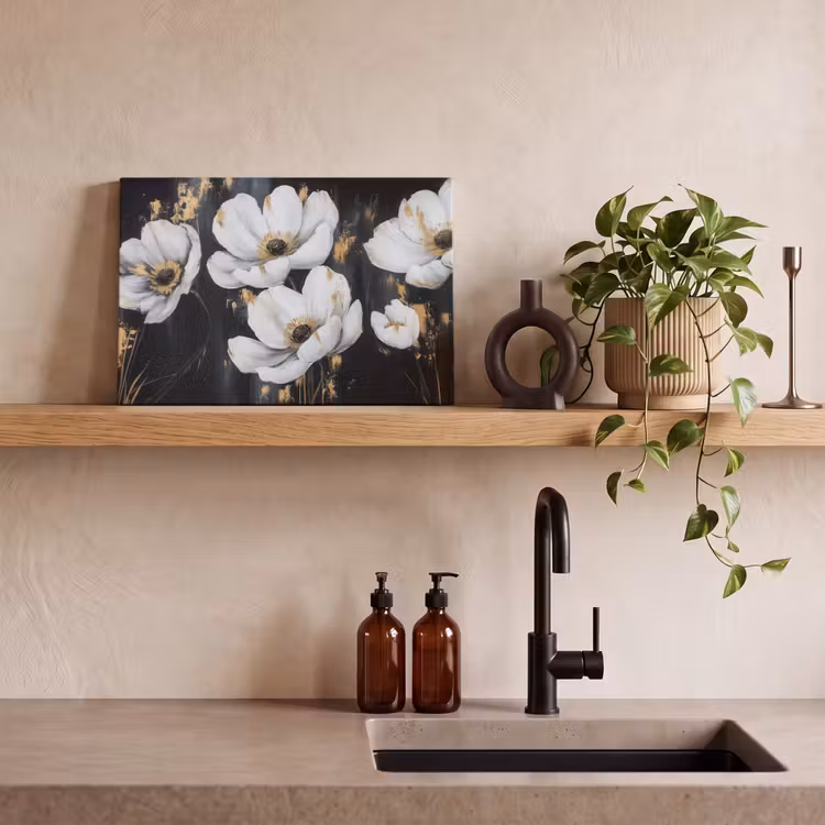 Canvas schilderij - Bloemen - Wit - Abstract — 3