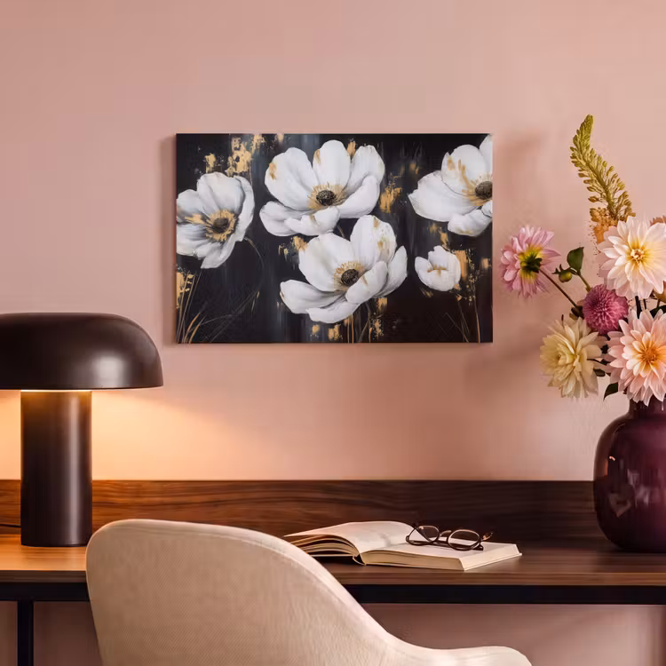 Canvas schilderij - Bloemen - Wit - Abstract — 4