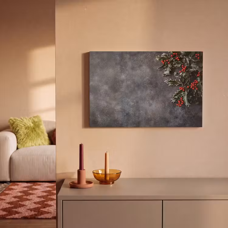 Canvas schilderij - Christmas - Takken - Winter - Rood — 2