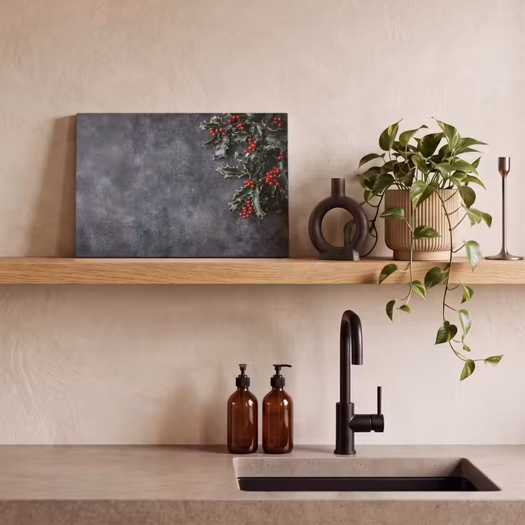 Canvas schilderij - Christmas - Takken - Winter - Rood — 3