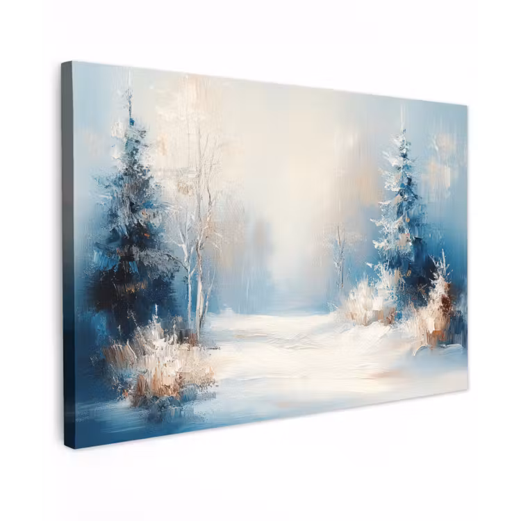 Canvas schilderij - Bos - Winter - Natuur - Abstract - Sneeuw — 1