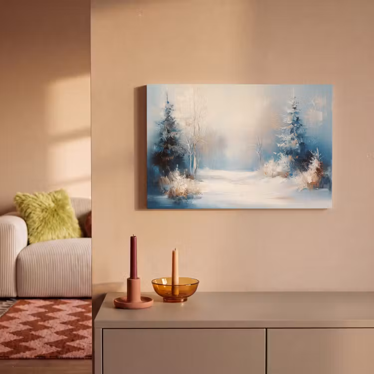 Canvas schilderij - Bos - Winter - Natuur - Abstract - Sneeuw — 2
