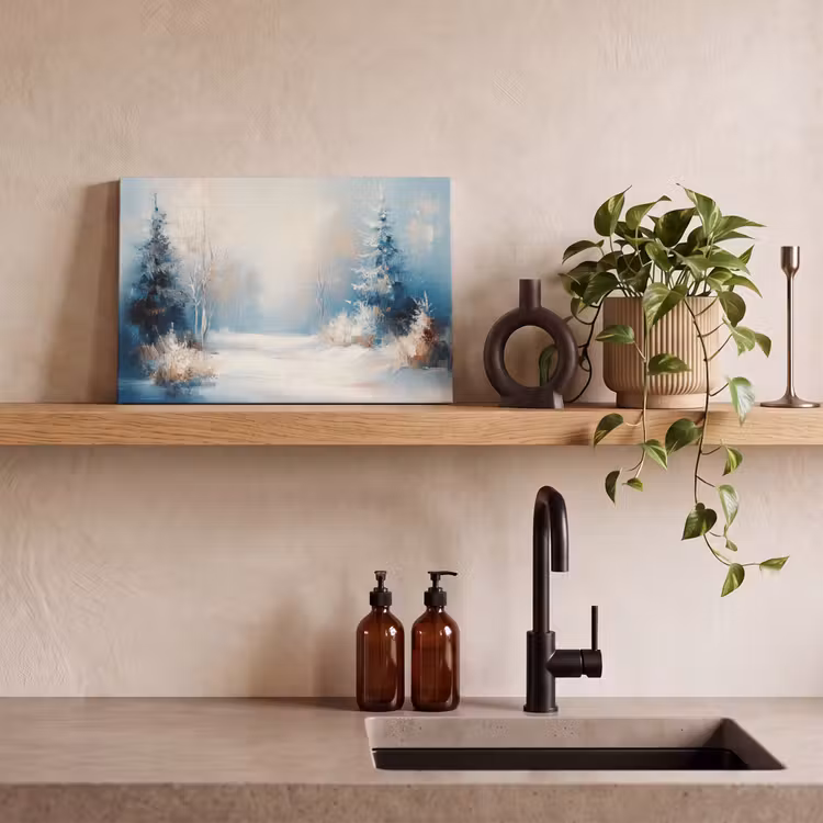 Canvas schilderij - Bos - Winter - Natuur - Abstract - Sneeuw — 3