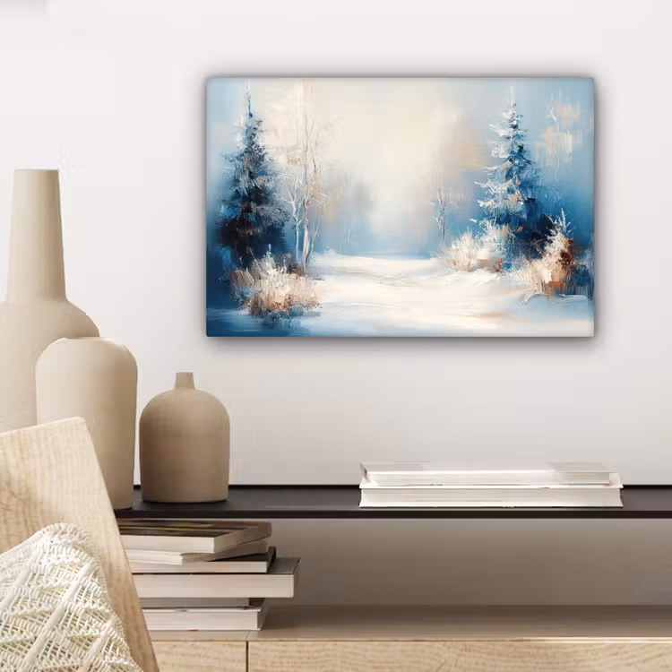 Canvas schilderij - Bos - Winter - Natuur - Abstract - Sneeuw — 5