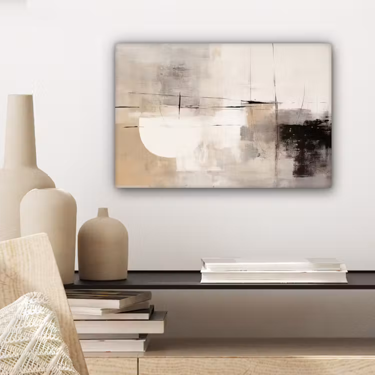 Canvas schilderij - Abstract - Kunst - Grijs — 5