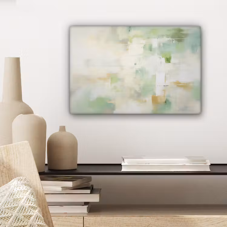 Canvas schilderij - Abstract - Kunst - Wit - Groen - Modern — 5