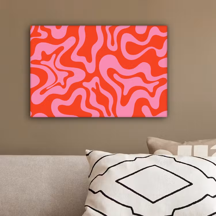 Canvas schilderij - Abstract - Patroon - Rood - Roze - Minimalistisch — 3