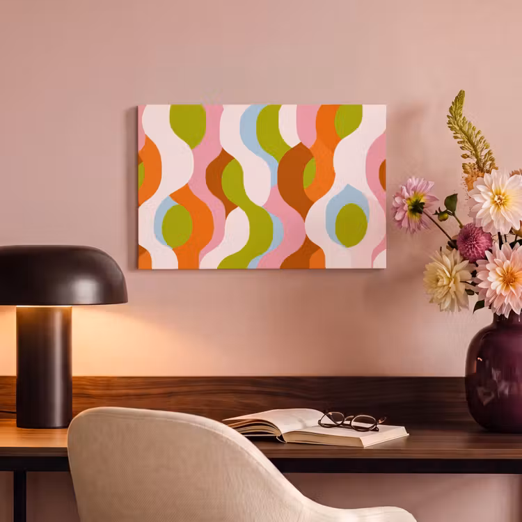Canvas schilderij - Abstract - Vormen - Roze — 4