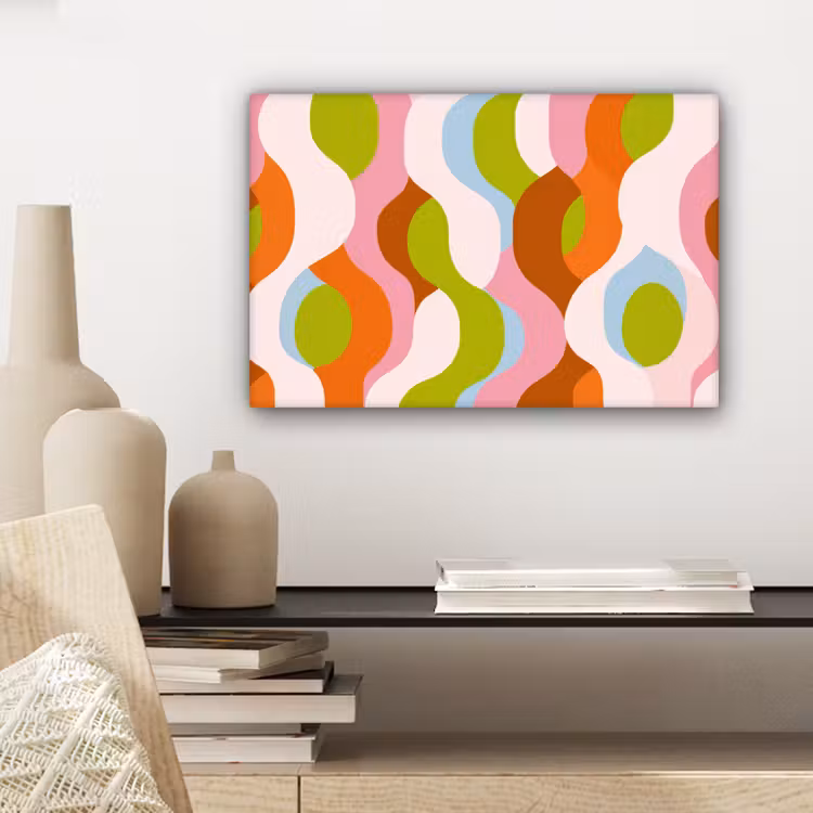 Canvas schilderij - Abstract - Vormen - Roze — 5