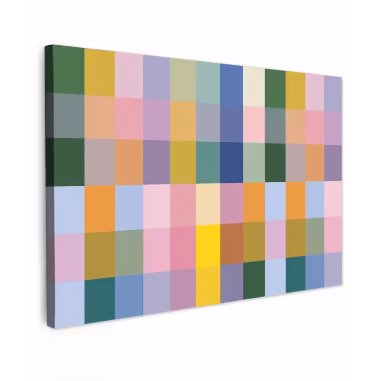 Canvas schilderij - Blokken - Vierkant - Patroon - Gekleurd — 1