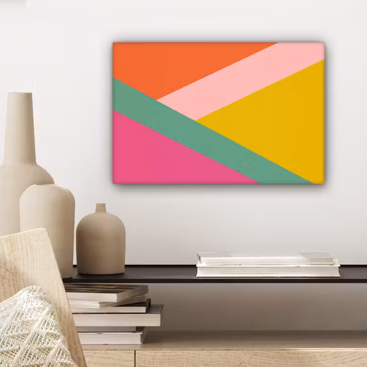 Canvas schilderij - Driehoeken - Kleurrijk - Abstract — 5