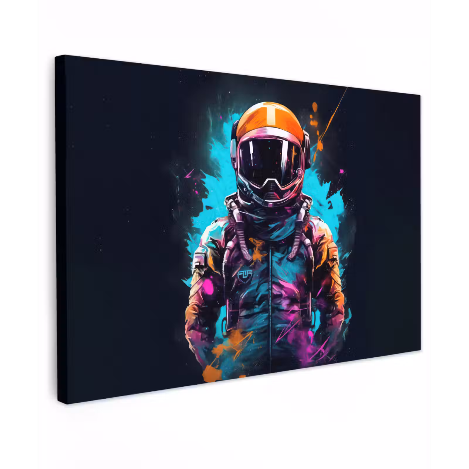 Canvas schilderij - Astronaut - Neon - Gaming - Ruimte — 1