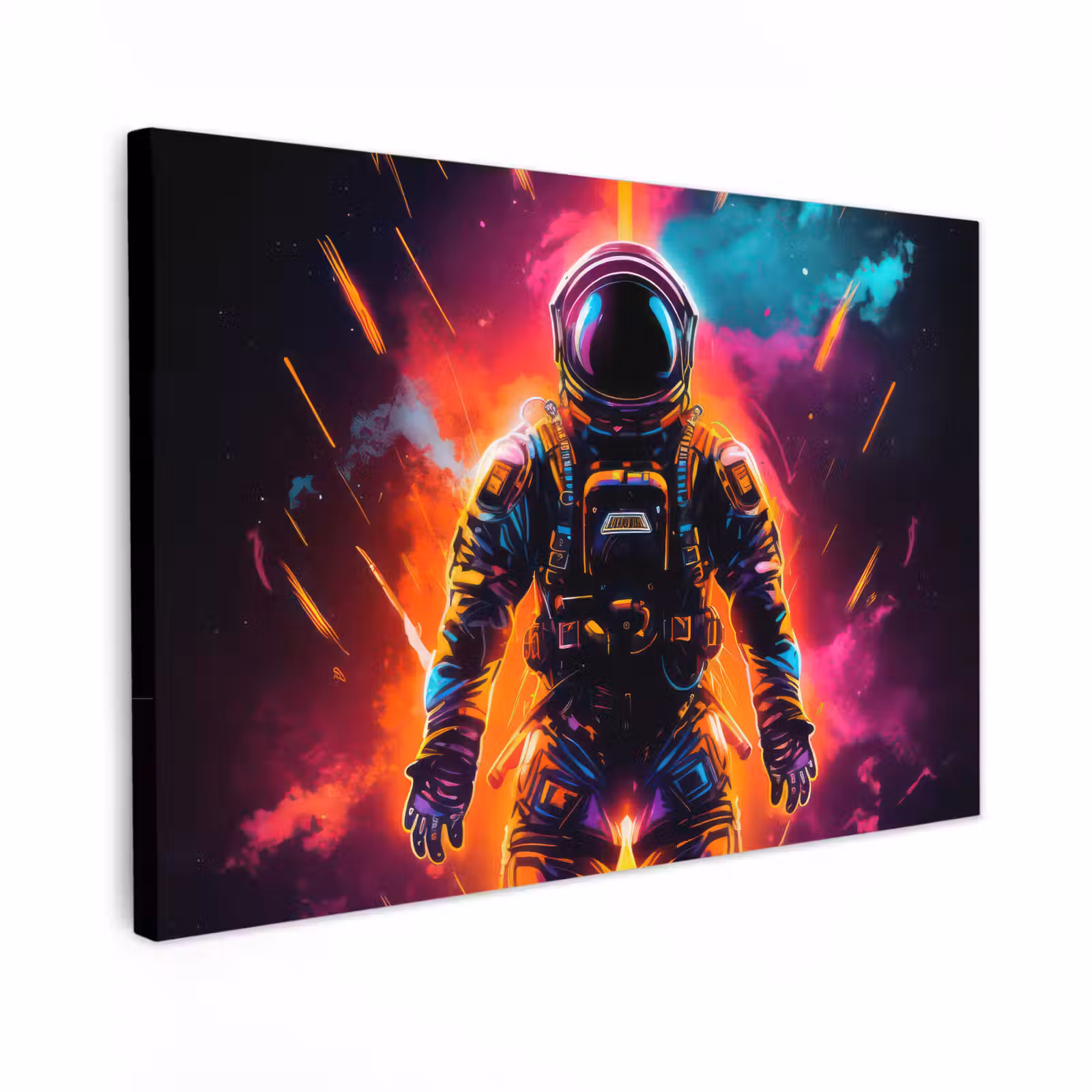 Canvas schilderij - Astronaut - Neon - Gaming - Ruimte — 1