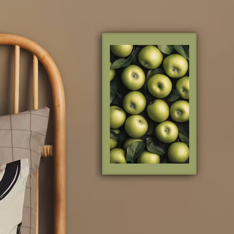 Canvas schilderij - Appels - Groen - bladeren — 3