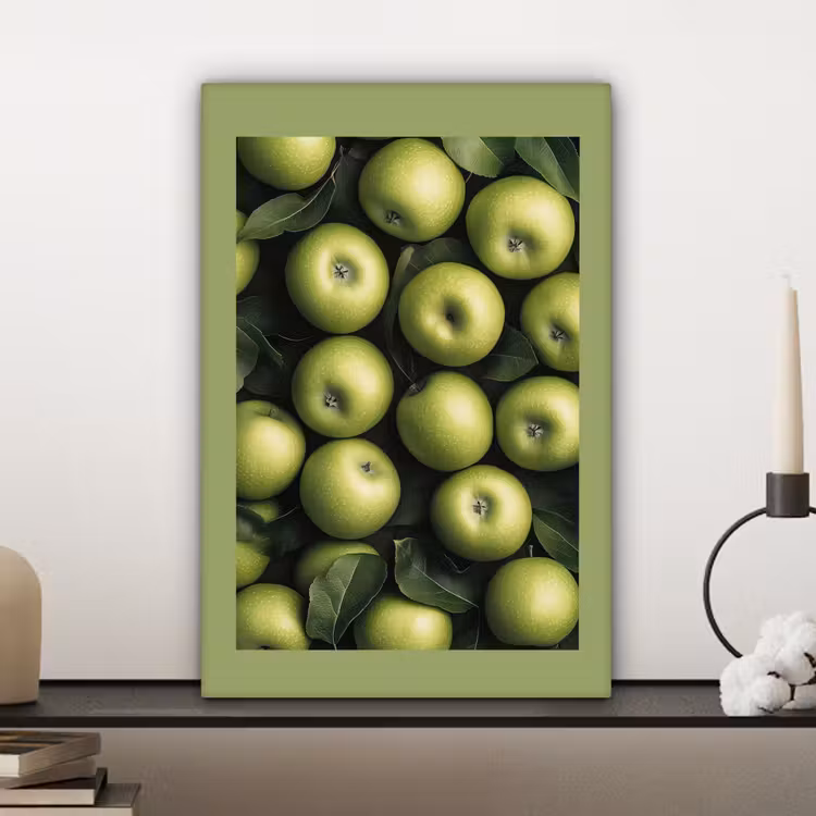 Canvas schilderij - Appels - Groen - bladeren — 5