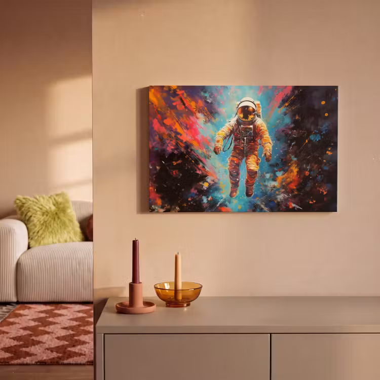 Canvas schilderij - Astronaut - Graffiti - Ruimte - Neon — 2