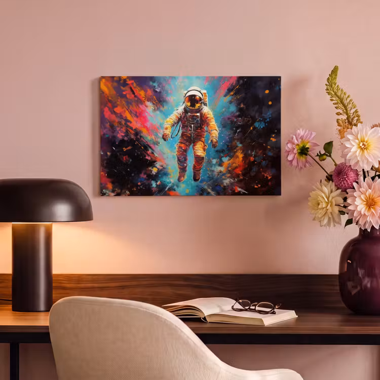 Canvas schilderij - Astronaut - Graffiti - Ruimte - Neon — 4