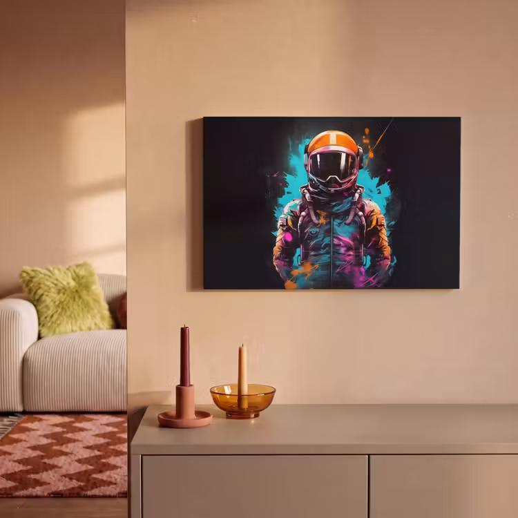 Canvas schilderij - Astronaut - Neon - Gaming - Ruimte — 2