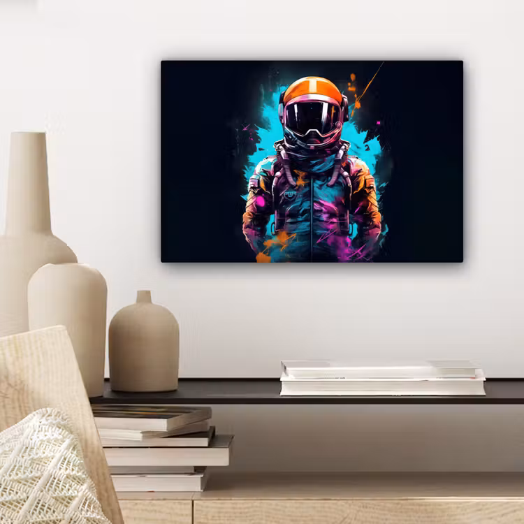 Canvas schilderij - Astronaut - Neon - Gaming - Ruimte — 5