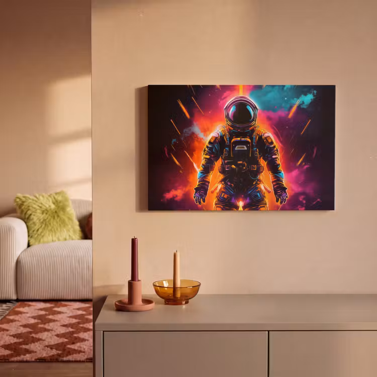 Canvas schilderij - Astronaut - Neon - Gaming - Ruimte — 2